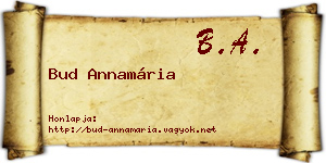 Bud Annamária névjegykártya